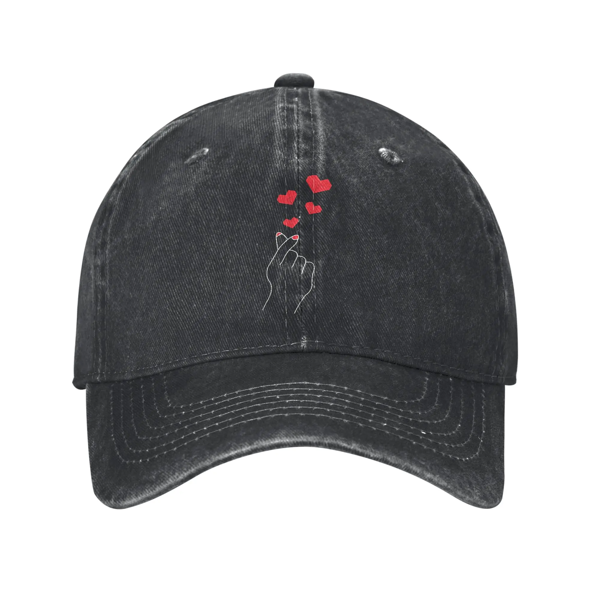 Finger Heart Origami Fashion Baseball Cap  Low Profile Hat  Photography Shoot Hat