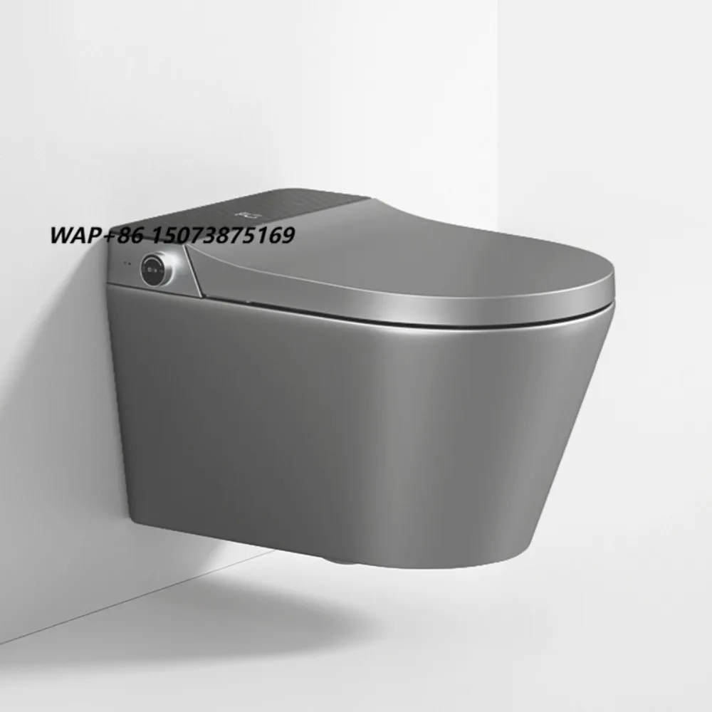 Gray Wall Hung Modern Smart Toilet One Piece Integrated Intelligent Toilet Seat