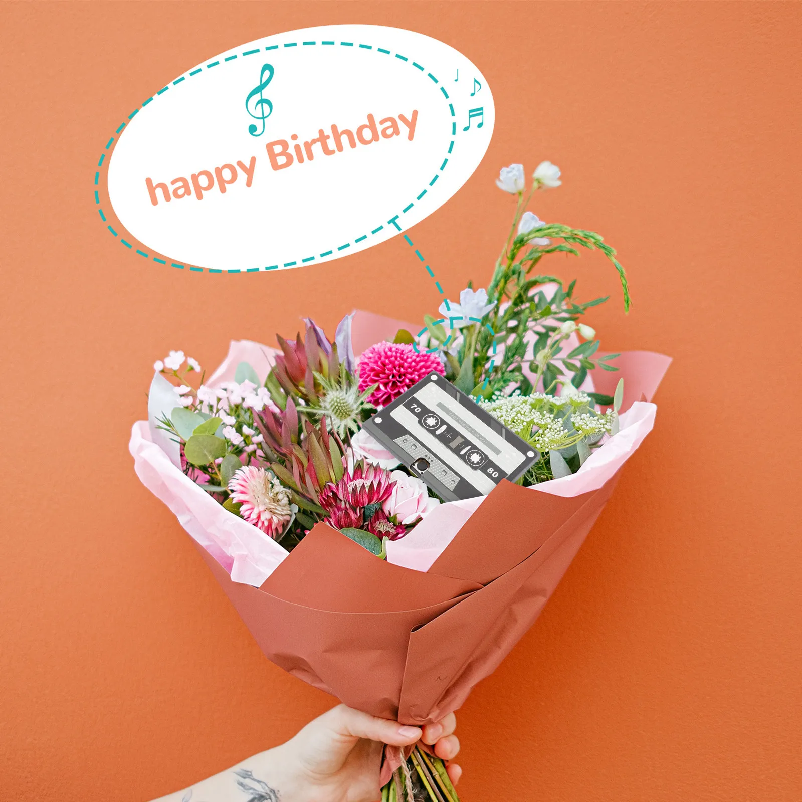 

Recordable Greeting Card Cassette Tape Voice Recorder Audio Recorder Creative Card