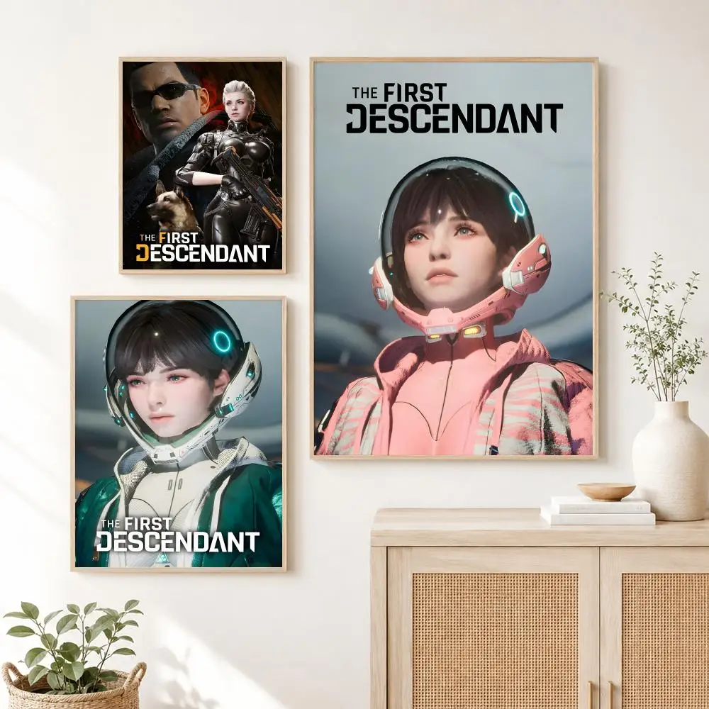 Game The F-First Descendant Poster Self Adhesive Wall Art Decor for Bedroom Living Room Office Home Halloween Gift
