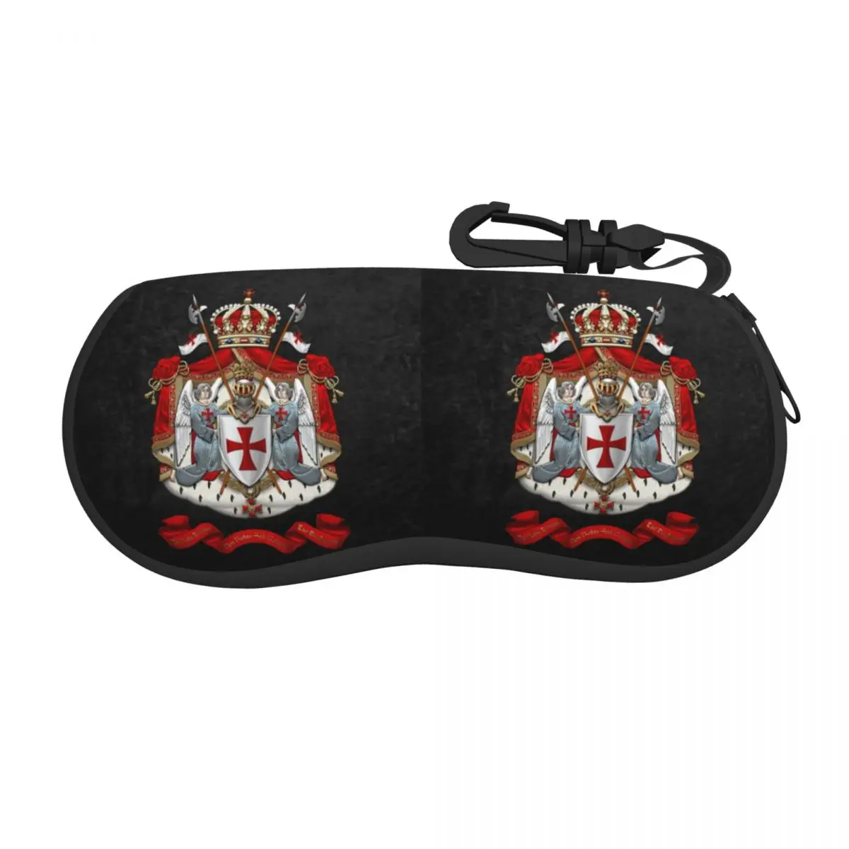 Knights Templar Coat Of Arms Shell Eyeglasses Case Men Women Cute Medieval Warrior Cross Glasses Case Sunglasses Box Pouch