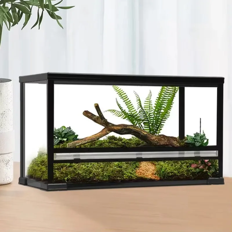 

Transparent All Sight Glass Reptile Enclosures Breathable Design for Snake Small Animal Durable Sturdy Reptile Terrarium Tank