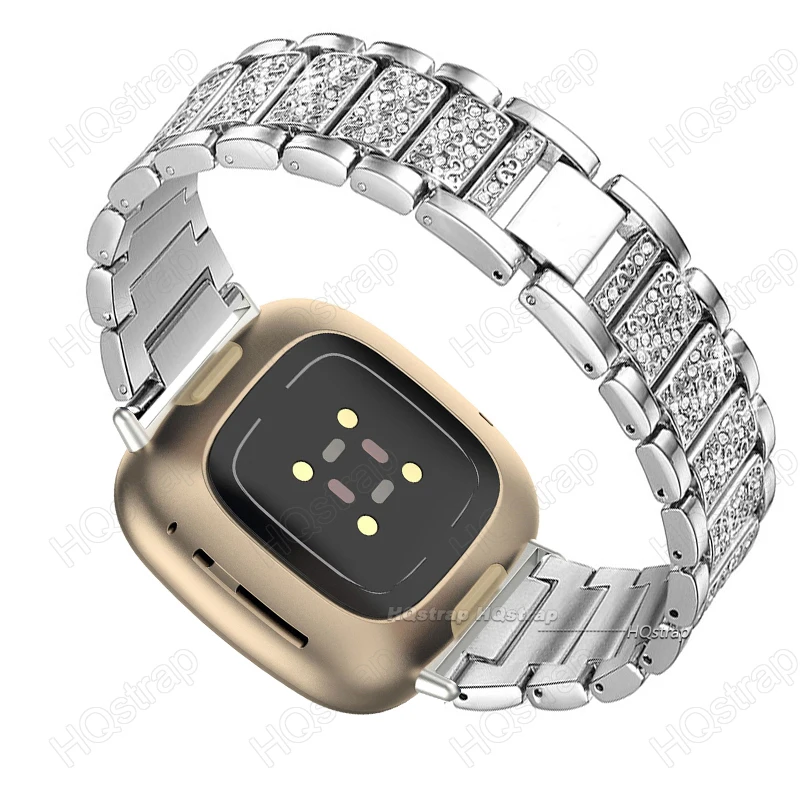 Bling Diamond Strap for Fitbit Versa 4 Sense2 Metal Band Watchband for Fitbit Versa 3 Versa2 Versa Lite Bracelet Accessories