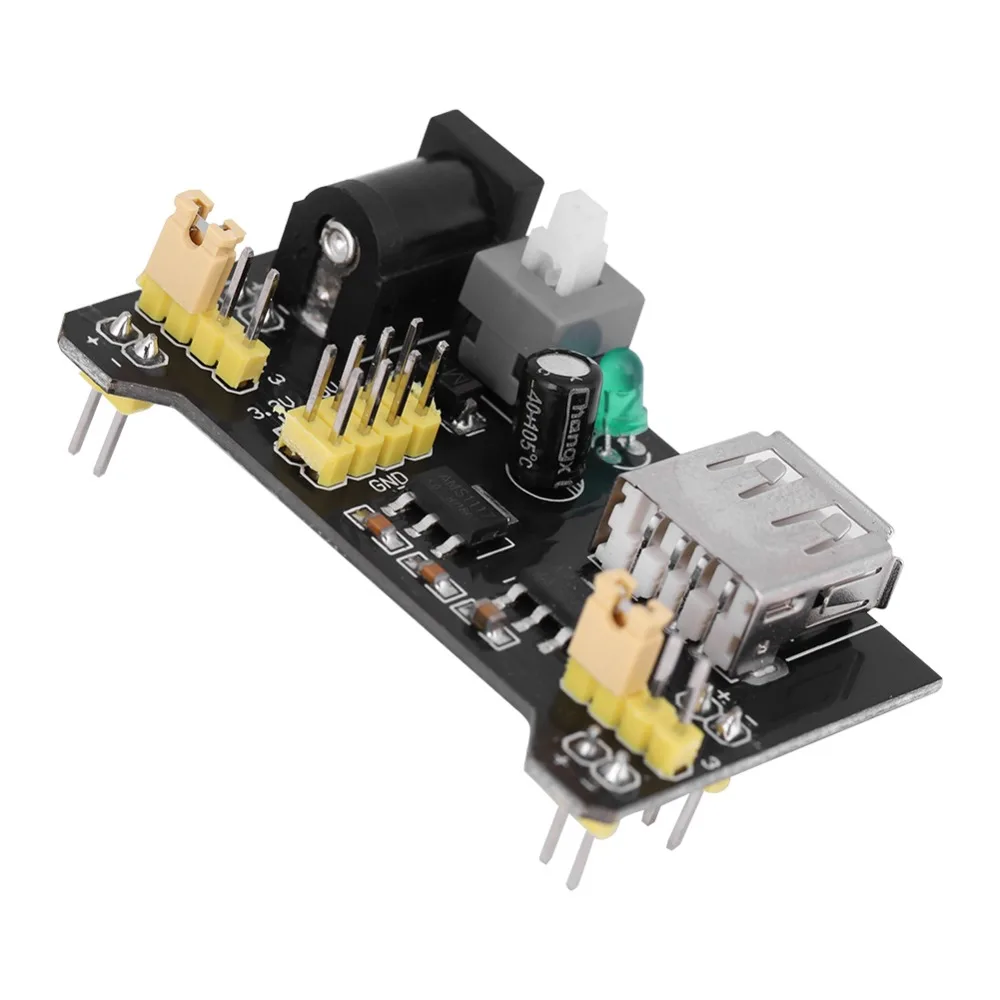 

5Pcs 5V/3.3V Breadboard Power Supply Module DC 6.5-12V Input with USB port 5V/3.3V Power Module for MB102 Power Supply Board