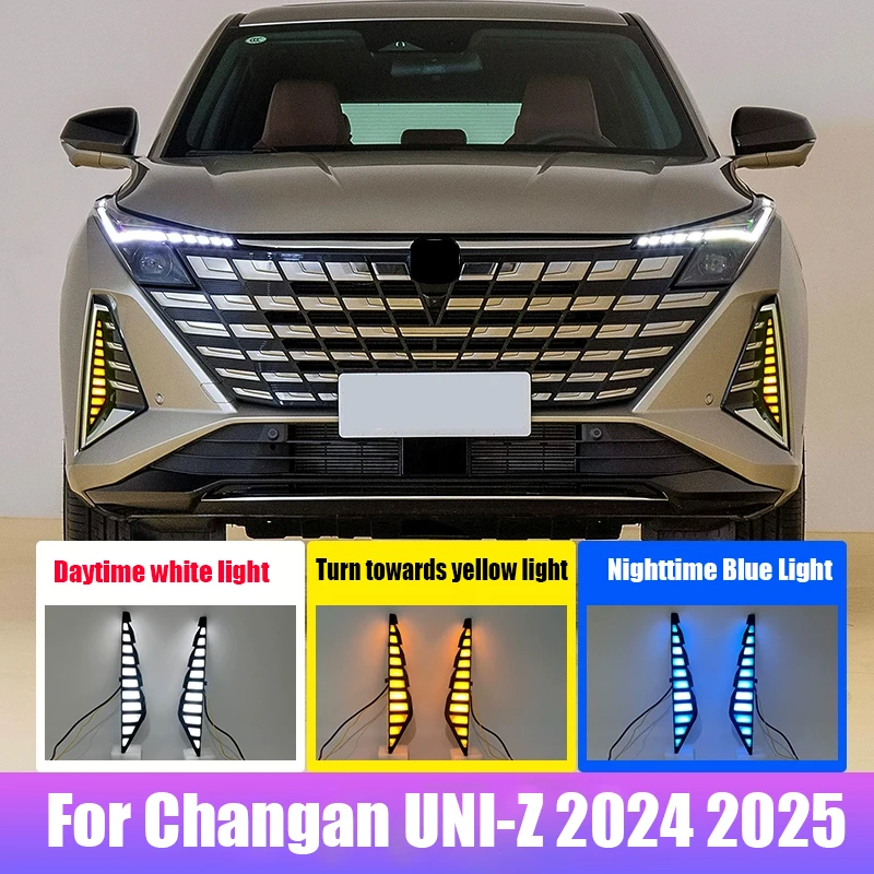 

For Changan UNI-Z 2024 2025 Tri color daytime running light assembly LED flow fog light assembly