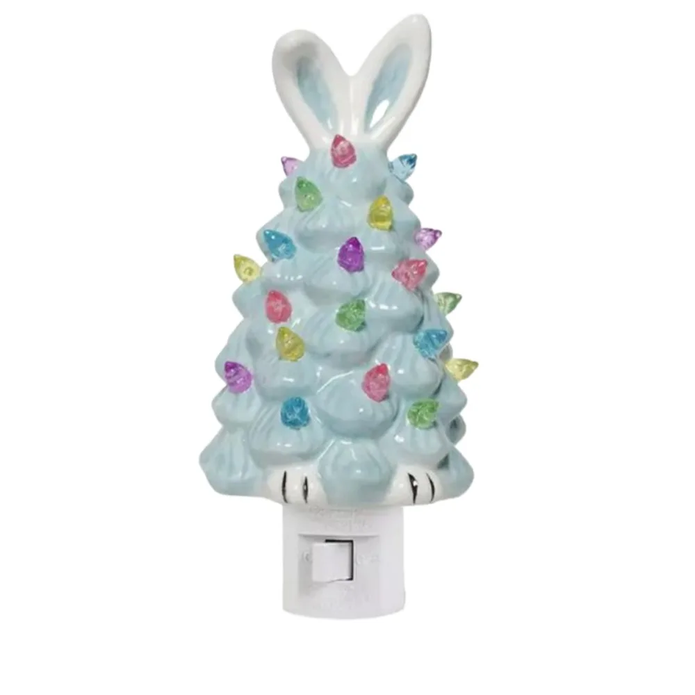 Happy Easter Bunny Decorative Night Light Rabbit Tree Cartoon Rabbit Animal Night Lights Decorative Plug Into Wall