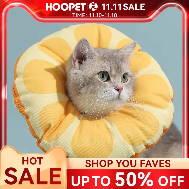 HOOPET Cat Elizabethan Collar Pet Neck Cone Soft Wearing Resistant Cat Accessories Cats Wound Healing Protective Collar for Cats