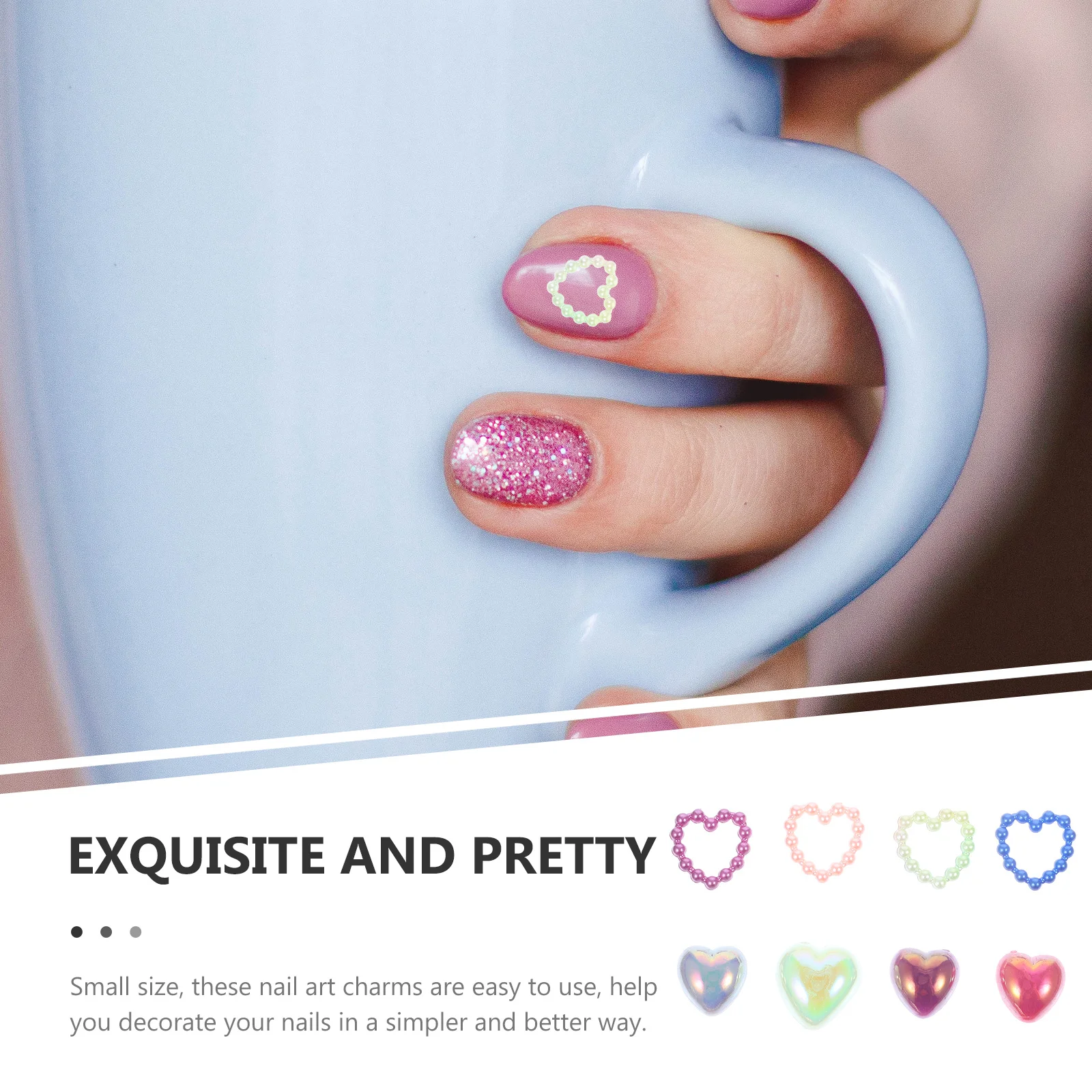 1 pacote de pingentes de pérola para unhas, imitação de pérolas com parte traseira lisa, leve, tamanho pequeno para arte em unhas, joias, enfeites artesanais