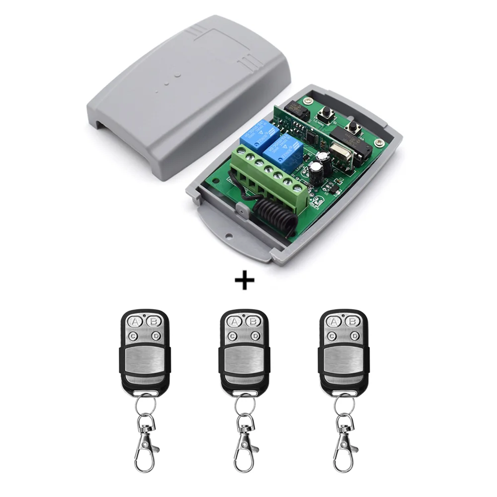 

433Mhz Universal Wireless Remote Control Switch DC 12V 24V 2CH relay Receiver Module RF Transmitter 433Mhz Remote Controls