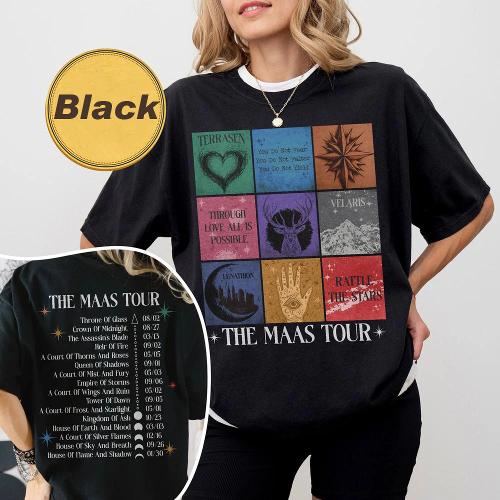 

Цифровая футболка The Mass Tour, хлопковая рубашка, товары в форме полумесяца, файл со стеклянным товаром Throne, одежда для фанатов
