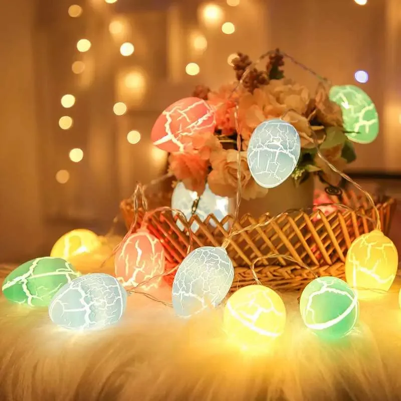 Christmas Decoration 2023 Crack Egg LED Light String Lamp Garden Festival Lighting Strings Room Decor New Year Atmosphere 154