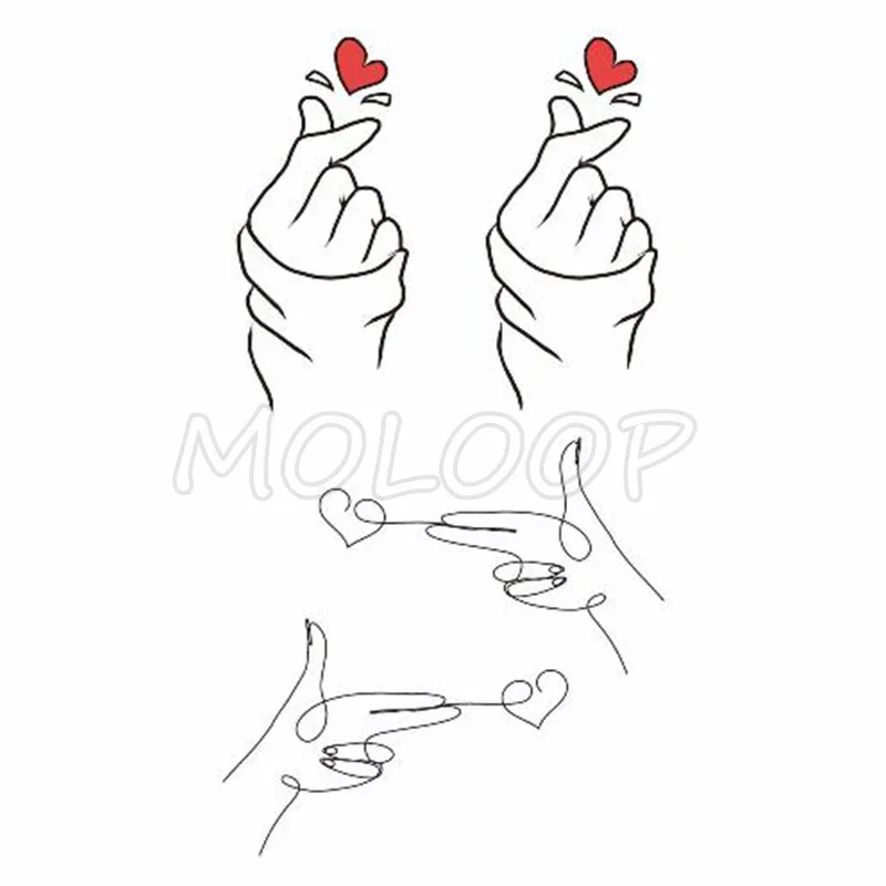 Holding Hands In Love Stickers Hand Heart Tattoo Body Art Makeup Waterproof Temporary Women and Men Fake Tatoo