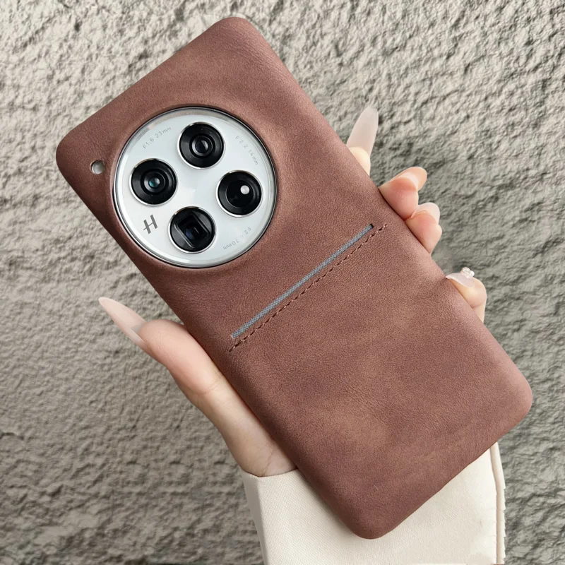 Business Frosting Schaffell Leder Slot Card Wallet Case für OnePlus 13R 12R 11R OnePlus ACE 5 3 2 Pro stoßfeste Rüstungsabdeckung