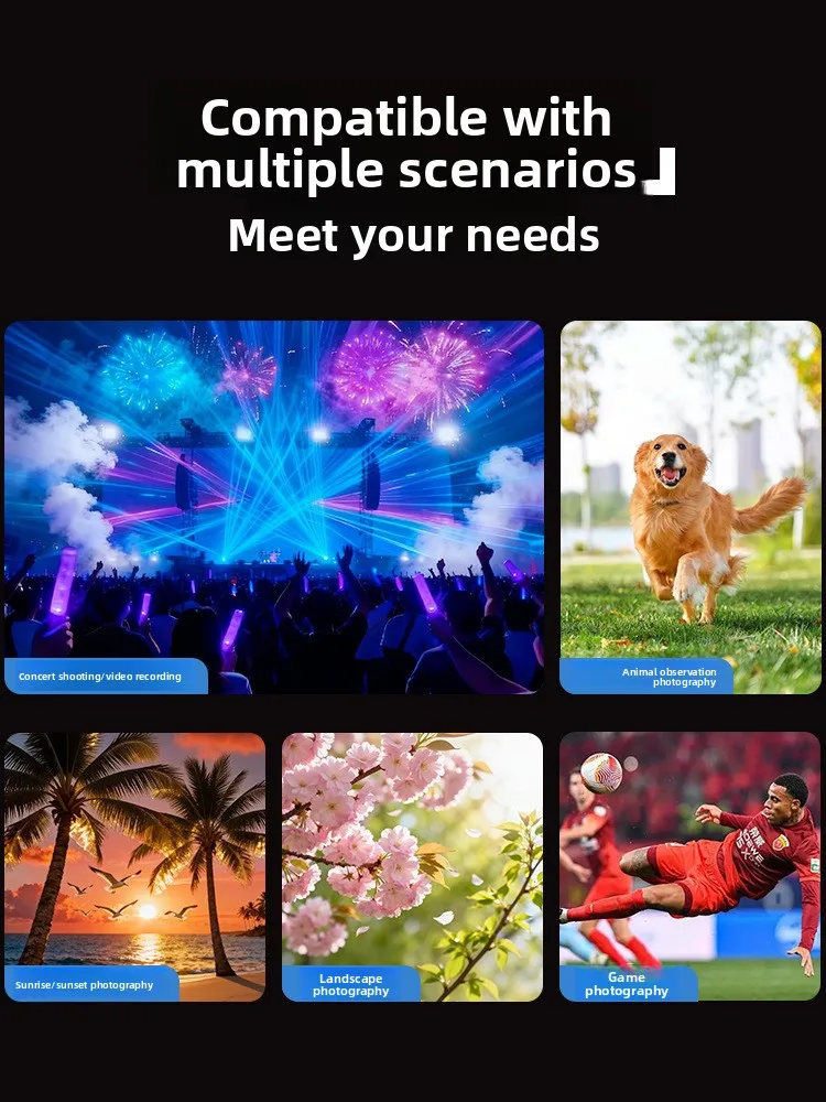 تلسكوب الحفلات الموسيقية للهاتف المحمول عدسة المقربة أحادية العين عالية الوضوح رؤية الموسيقى مهرجان اطلاق النار مجموعة عدسات الهاتف المحمول #2