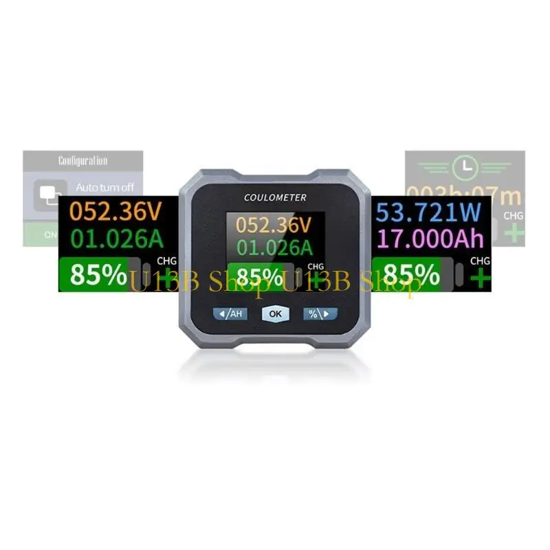 U13B Color Screen Battery Monitor Dustproof Energy Meter with Current Detection