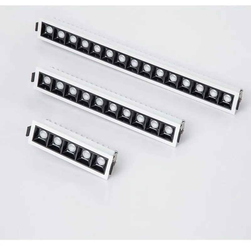 Adjustable LED Down Light Creative Linear Strip Spotlight Black And White 2W 4W 6W 10W 20W 30W Conference Room Lobby  Embedded