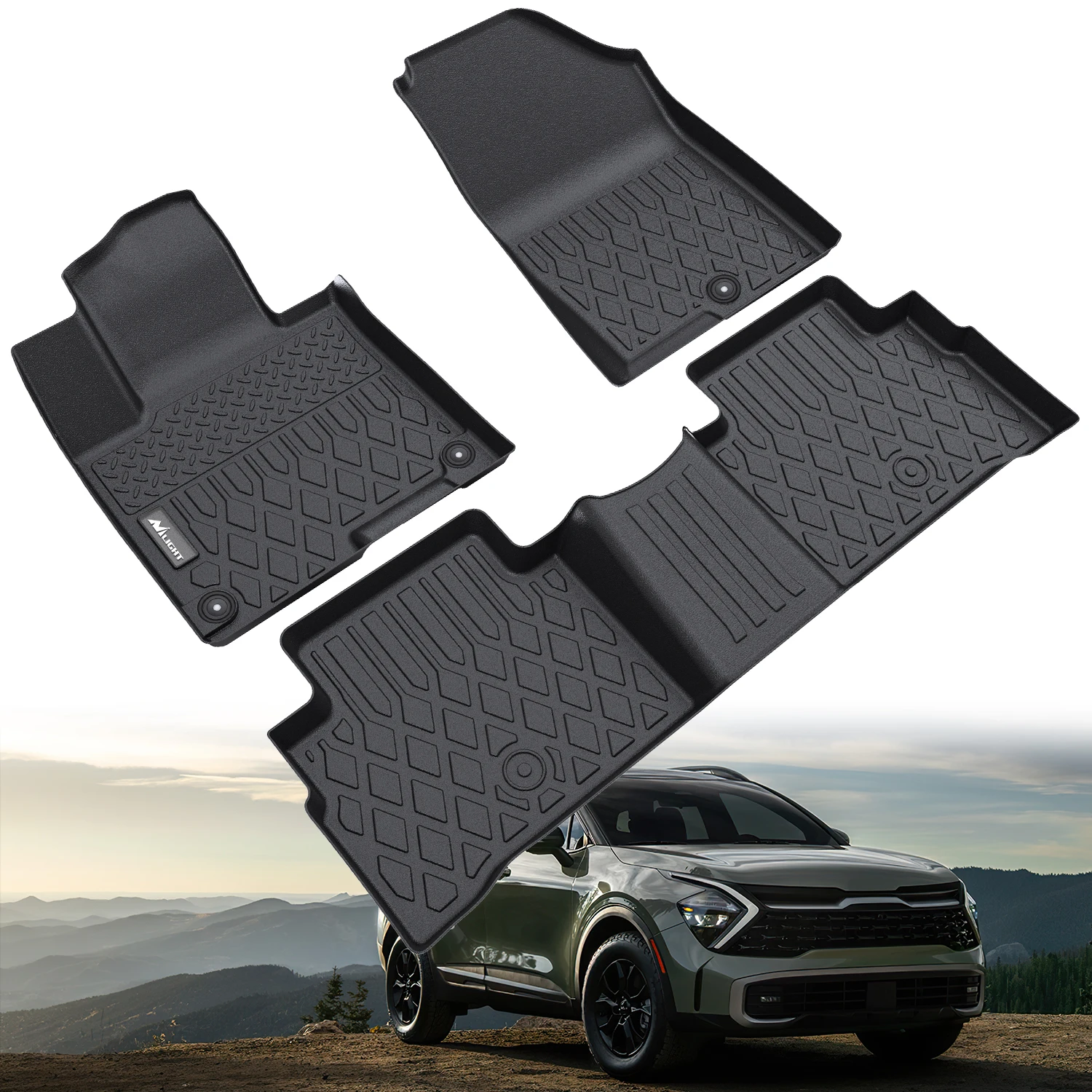 Nilight TPE Floor Mats for Kia Carnival Hybrid 8 Seat 2025 2026 (Not for Fuel) Kia K4 2025 2026 All Weather Custom Fit Heavy Duty Floor Liners  2023 --2026 Kia Sportage (Non-Hybrid) 2020-2025 Kia Telluride with 2nd Bucket Seats Without Center Console