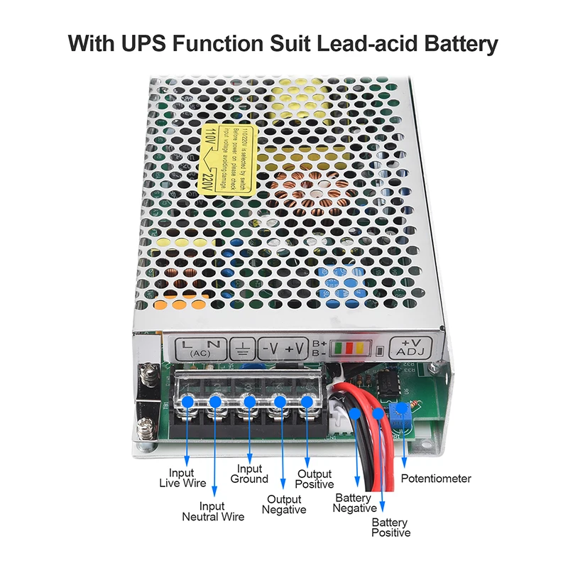 SC Series 180W Switching Power Supply with UPS Uninterrupted Power, Float & Overcharge Protection for Lead-Acid Battery Charging
