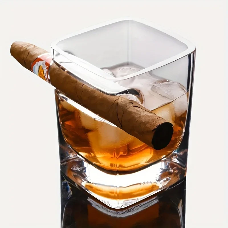 Vaso de Whisky Redondo de Cristal sin Plomo Davidoff, Vaso para Cigarros, Artículos de Bar para Exportación