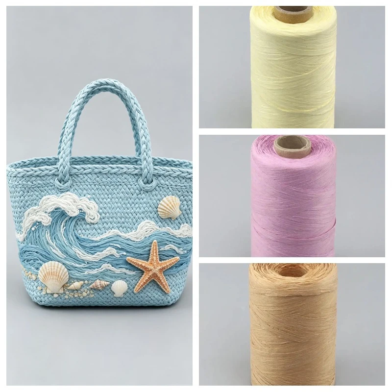 140g Robustes Raffia-Garn für Handgestrickte Mützen, Taschen, DIY-Basteleien, Dekoration, Körbe, Garten, Heim, Geschenkverpackung, Wandbehänge, Faden