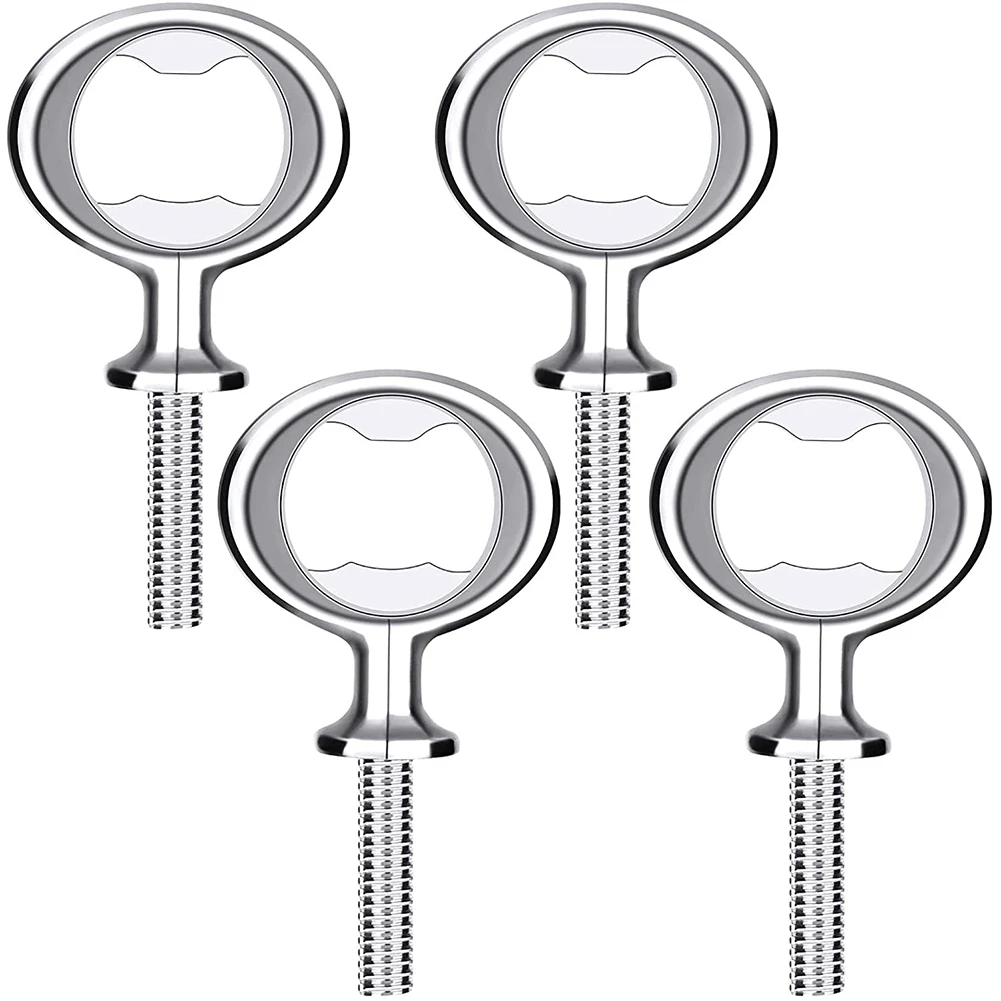 

F-CX-открывалка для бутылок, пустая открывалка для пивных бутылок «сделай сам», нержавеющая сталь, плоская открывалка для бутылок, вставки, резьбовая открывалка для пива, 4 шт., серебро