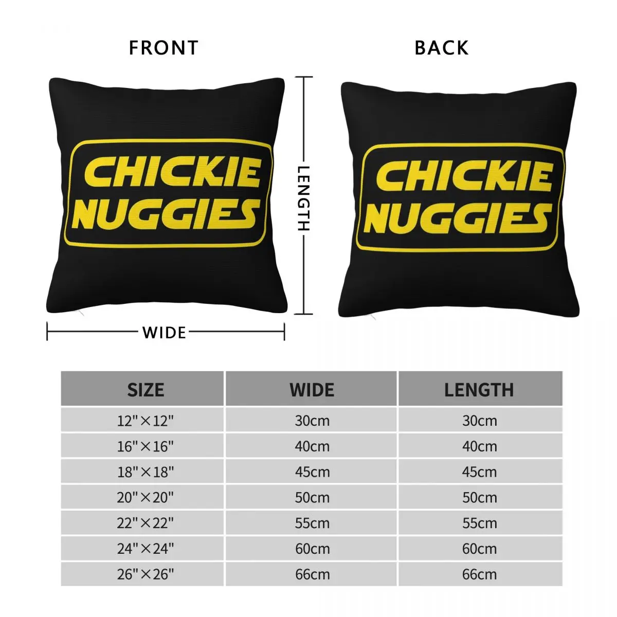 Double Value Chickie Nuggies Square Pillowcase Pillow Cover Polyester Cushion Decor Comfort Throw Pillow for Home Sofa