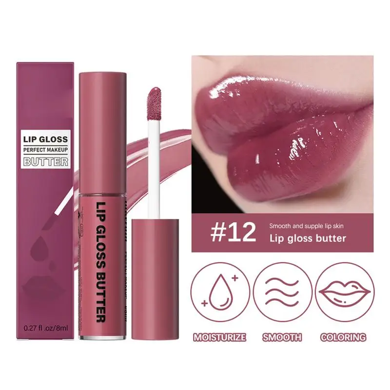 Long Lasting Silky Lip Gloss, Manteiga Nutritivo Lip Gloss, Maquiagem Cosméticos, 13 Cores