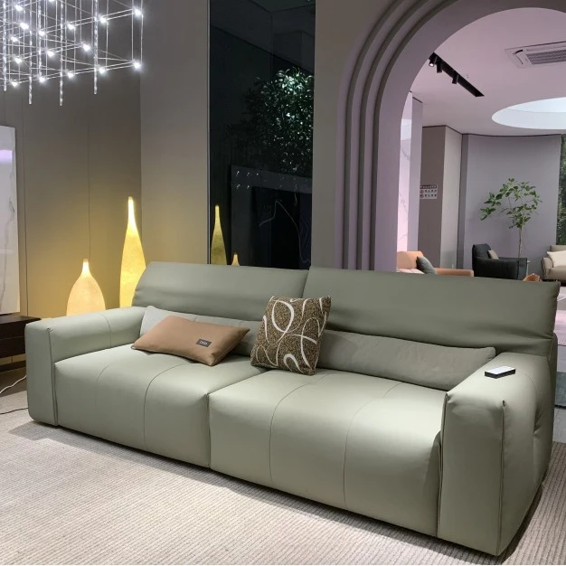 Light luxury simple electric function fabric sofa living room home inline fabric sofa