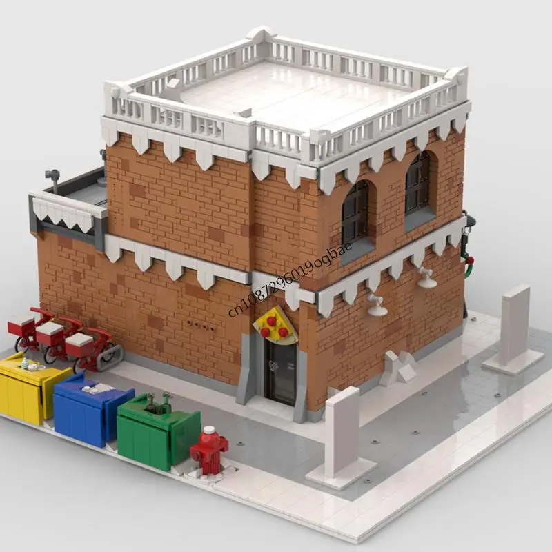 3509PCS 시티 핫셀링 스트리트 뷰 모크 윈터 빌리지 피자리아 아르테 스토어 모델 창의적인 아이디어 장난감 생일 선물 블록