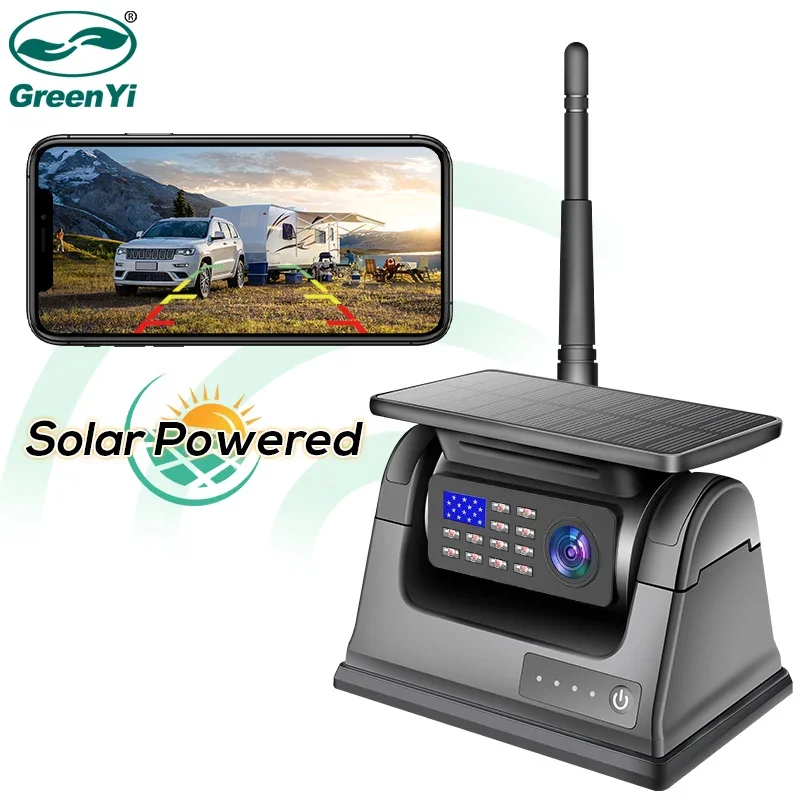 

GreenYi Solar Energy 5G WiFi Magnetic Wireless Backup Truck Trailer RVs Rear View Camera 1080 IR Night Vision for IPhone Android