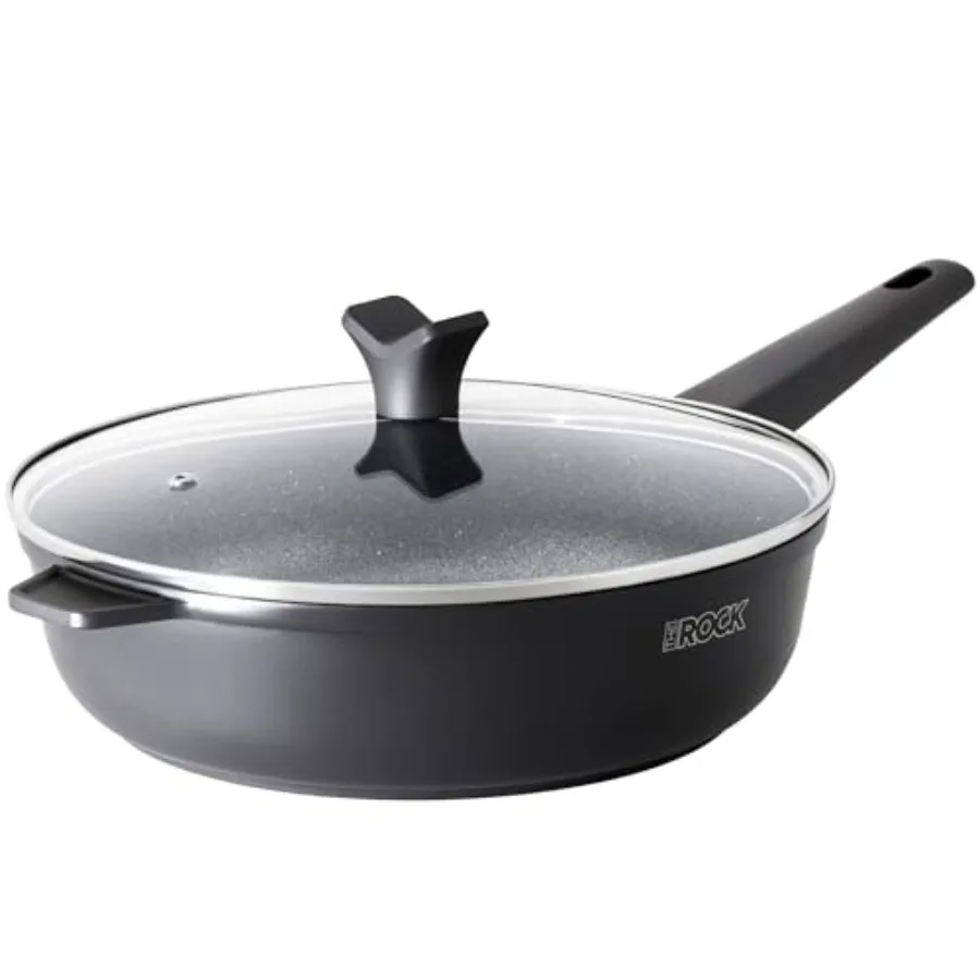 

SOHO 4 Qt Nonstick Deep Frying Pan Skillet with Glass Lid 11 Inch Large Deep Frying Pan Non Stick Saute Pan Stay-cool Handle In