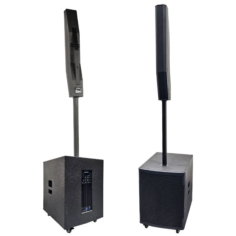 New Convenient Wheel Design 15 Inch Professional Speakers Dsp Outdoor Indoor Dj Stage Active Array Column Speaker Pa System