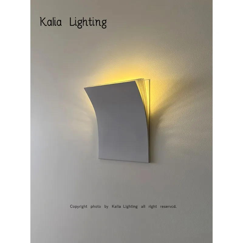 Lámparas de Noche de Diseño Italiano Minimalista para Dormitorios, Estudios, Hoteles, Pasillos y Corredores, Lámparas de Pared con Forma de Libro