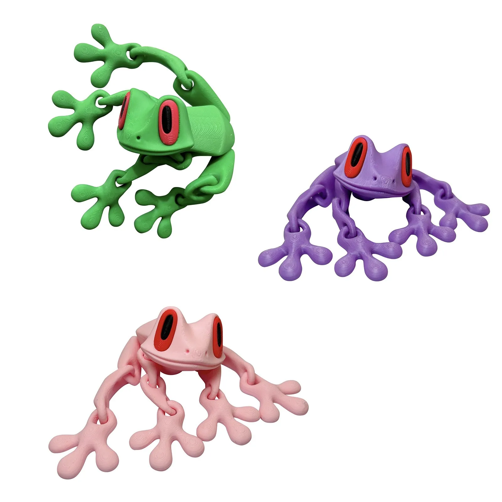 3d Printed Frog Ornament Joints Movable Magnetic Model Creative Simulation Animal Figurine Desktop Frogs Handicraft Decoration