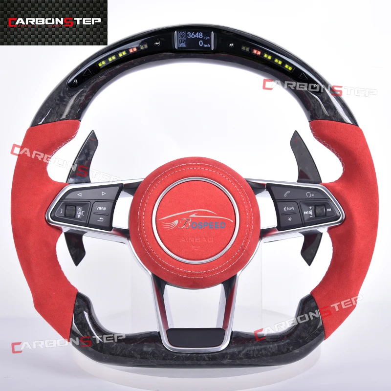 

LED Carbon Fiber Steering Wheel For Audi R8 RS3 RS4 RS5 RS6 RS7 A3 A4L A5 A6L A7 Q2 Q3 Q5 Q7 S3 S4 S5 S6 S7 8V B8 C7 TT