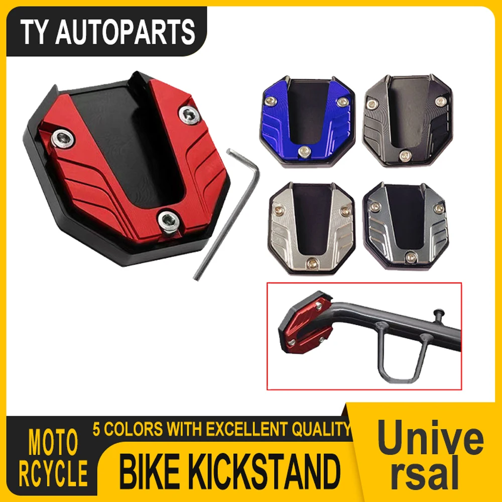 Universal Scooter Motorcycle Bike Kickstand Extender Foot Side Stand Extension Pad Support Plate Anti-skid Enlarged Base