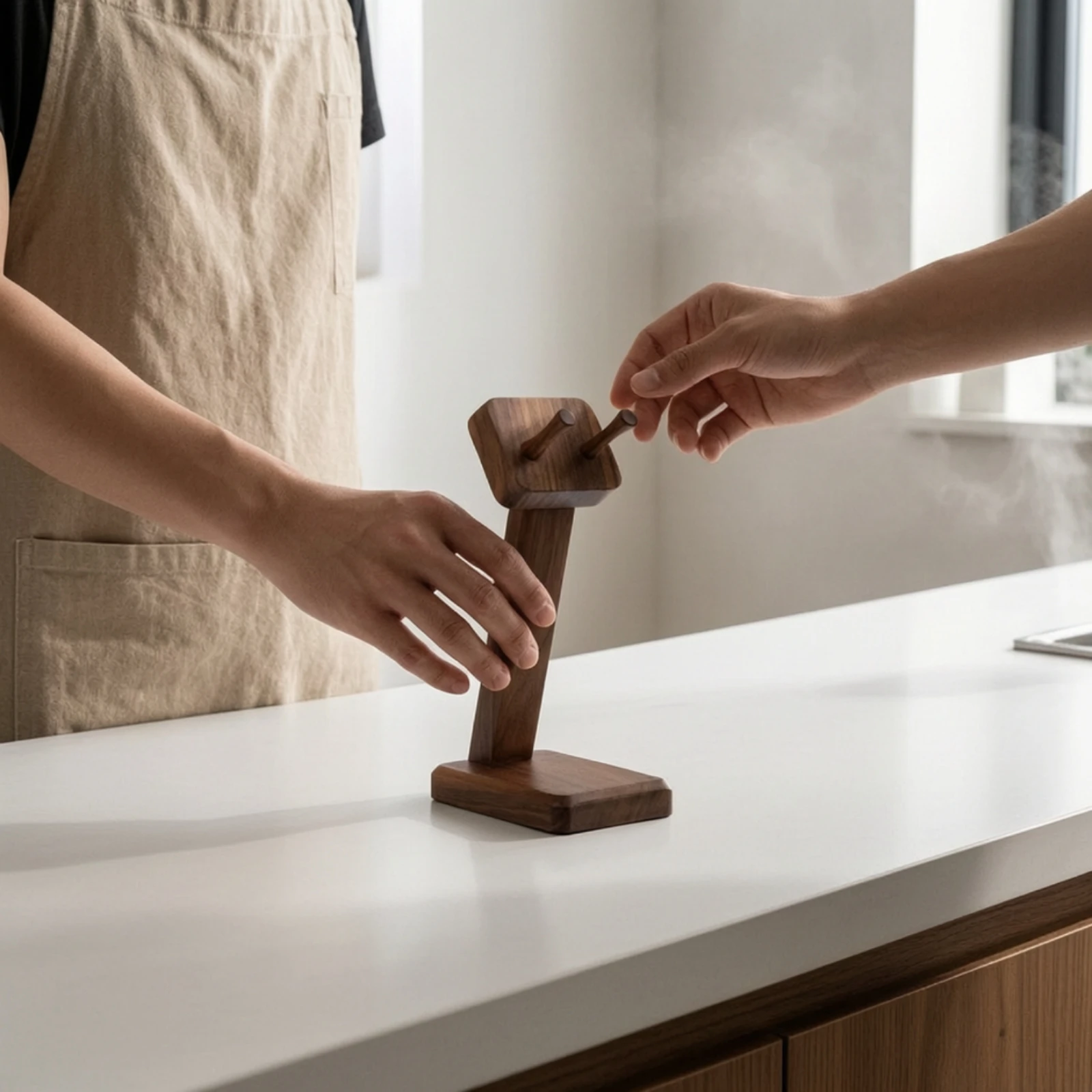 Portafilter Display Stand Minimalist Portafilter Stand Compact Sturdy for Espresso Lovers, Coffee Bar, Cafe view 3