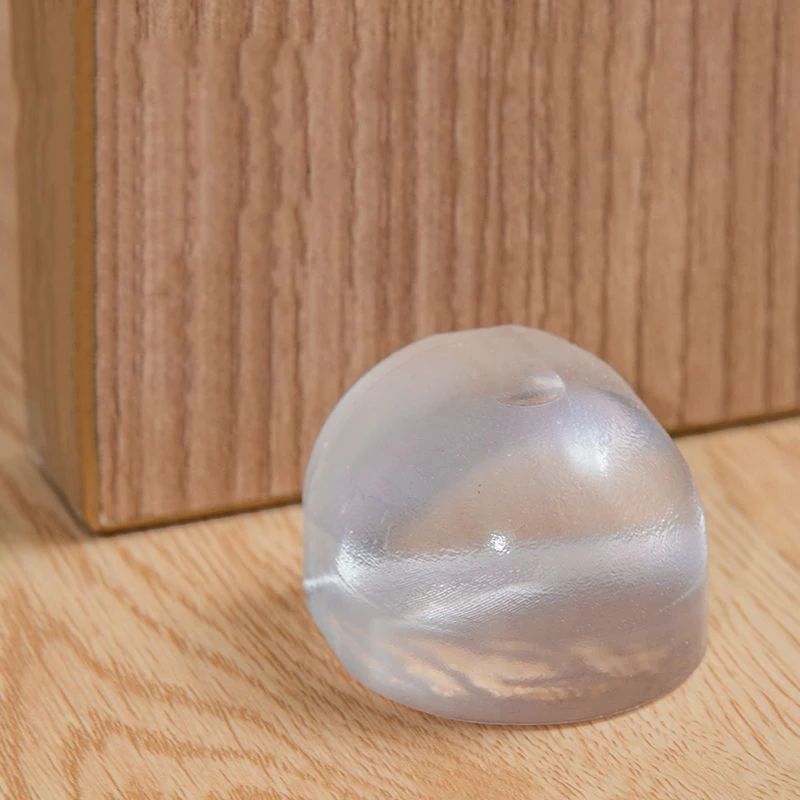 Self-Adhesive Floor Door Stopper Transparent Mounted Door Handle Stops Anti-Collision Windproof Fixation Furniture Protection