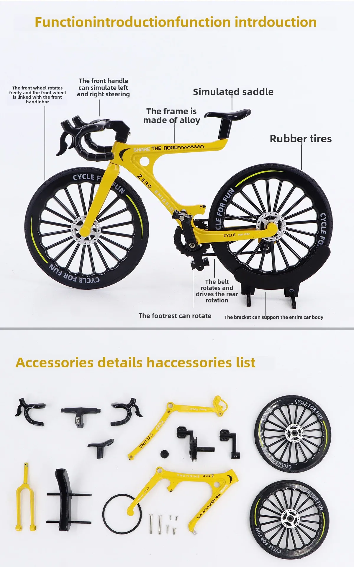 Nuovo 1:8 Mini modello in lega di bicicletta pressofuso in metallo dito mountain bike simulazione decorazione giocattoli regali ragazzi
