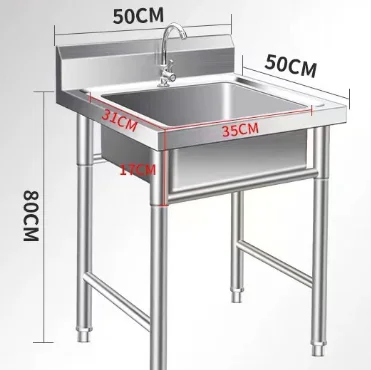 Commercial High-quality Stainless Steel Heavy-duty Corrosion-resistant Kitchen Sink Suitable for Restaurant Cleaning