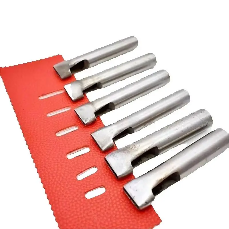 Lederhandwerk Flachstanzwerkzeug Gürtellocher-Set Mehrere Spezifikationen DIY Abgerundete Ecken Scharfes Handwerkzeug zum Lederschneiden