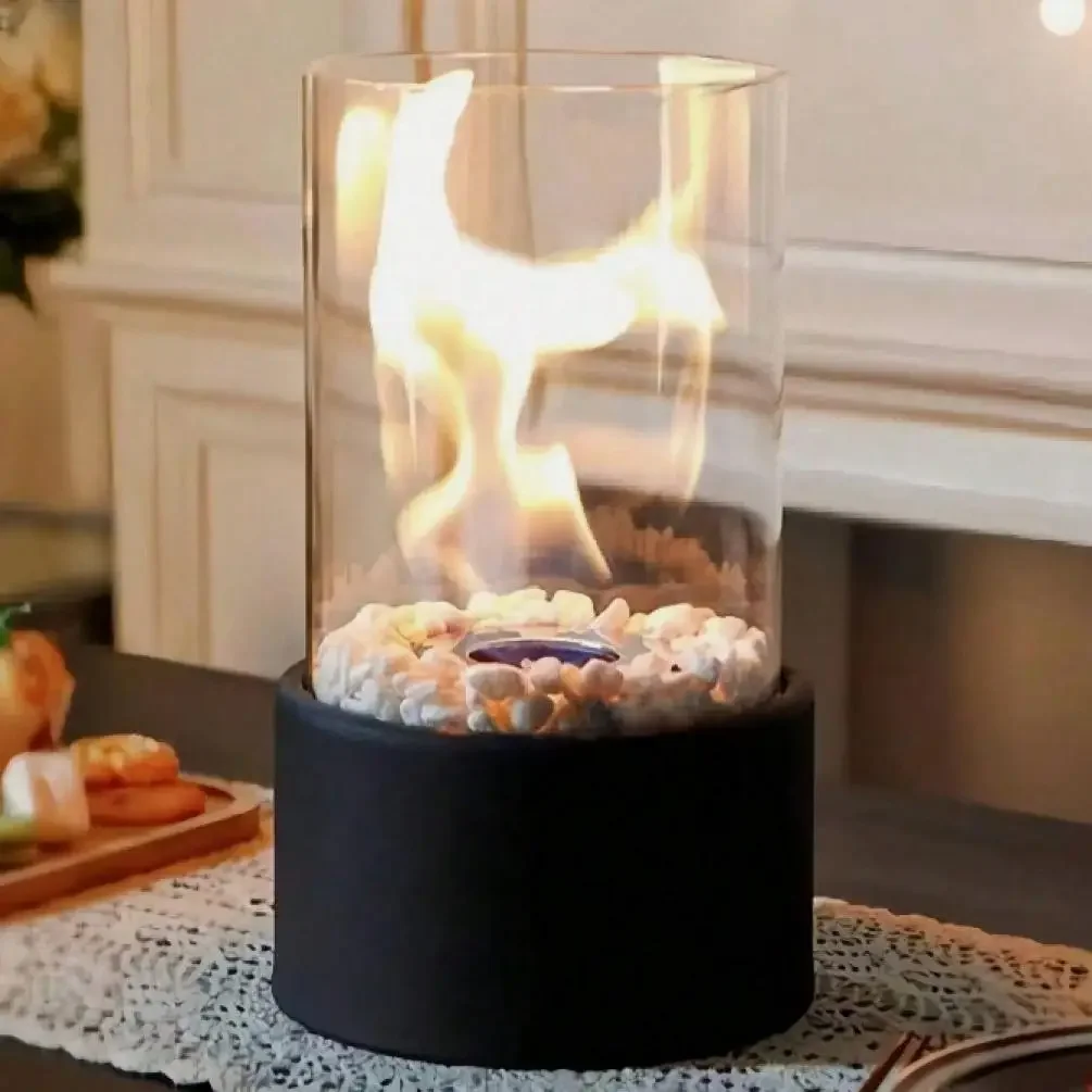 Chimenea interior, chimenea de escritorio, chimenea de mesa, chimenea portátil, adecuada para escritorio, mesita de noche, balcón, dormitorio, hogar