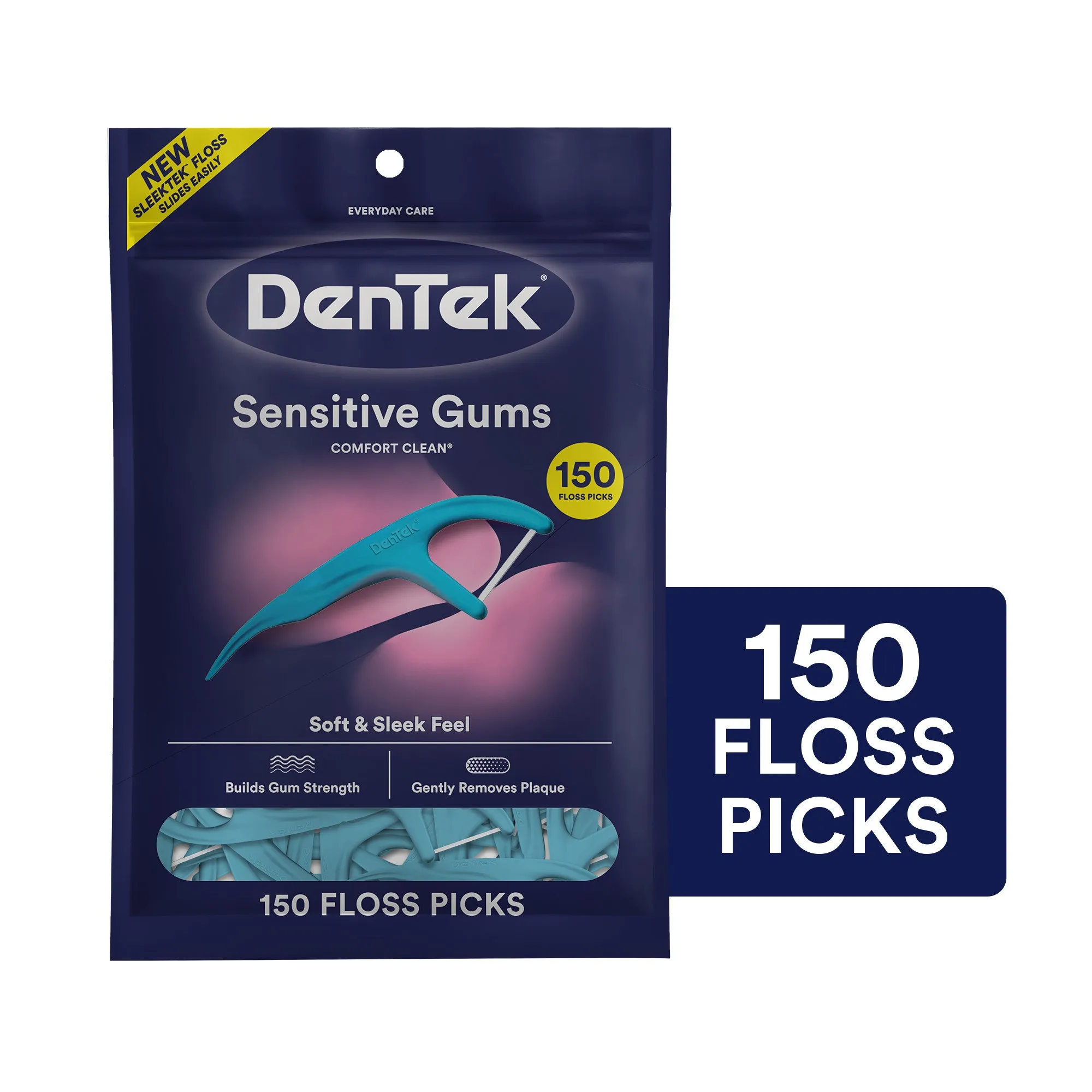 150ct Comfort Clean Floss Picks For Sensitive Gums, Nylon Mint Dental Picks For Home Travel Oral Care