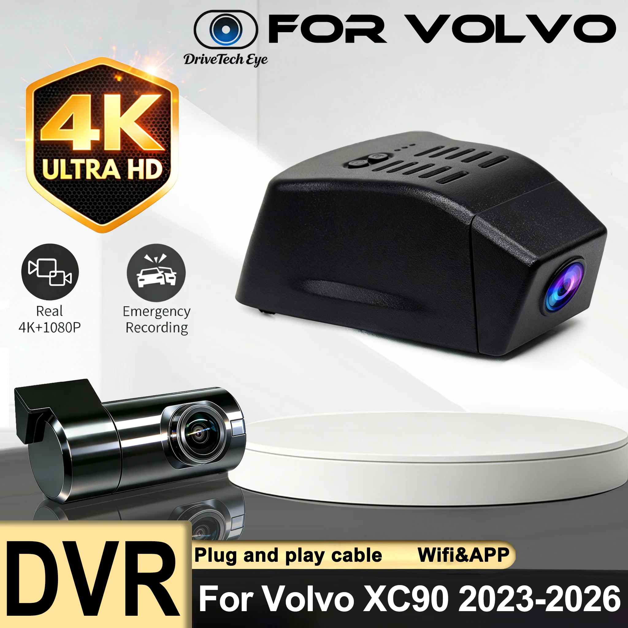 For Volvo XC90 2023-2026 Dash Cam Car Camera Recorder Dashcam WiFi APP Monitor Dashcam Car Dvr Recording Devices,For Volvo