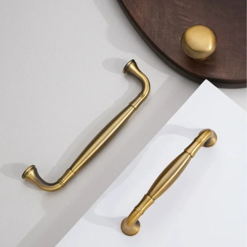Retro Single-Hole Knobs for Drawers Shoe Racks Furniture Handles Antique Bronze Kitchen Pull Brass Cabinet Wardrobe Door Handles