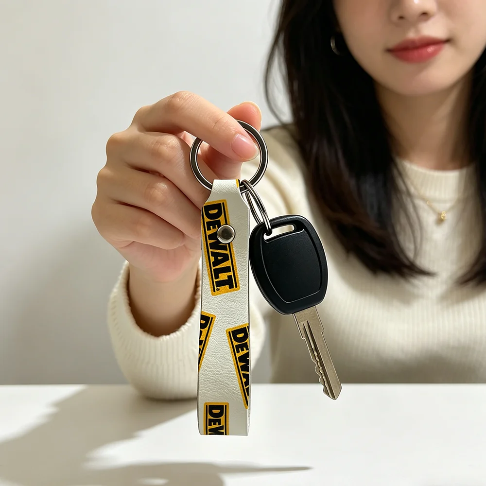 Fashion For Dewalt Soft PU Leather Motorcycle Keychain Lightweight Key Holder For Scooter Racing