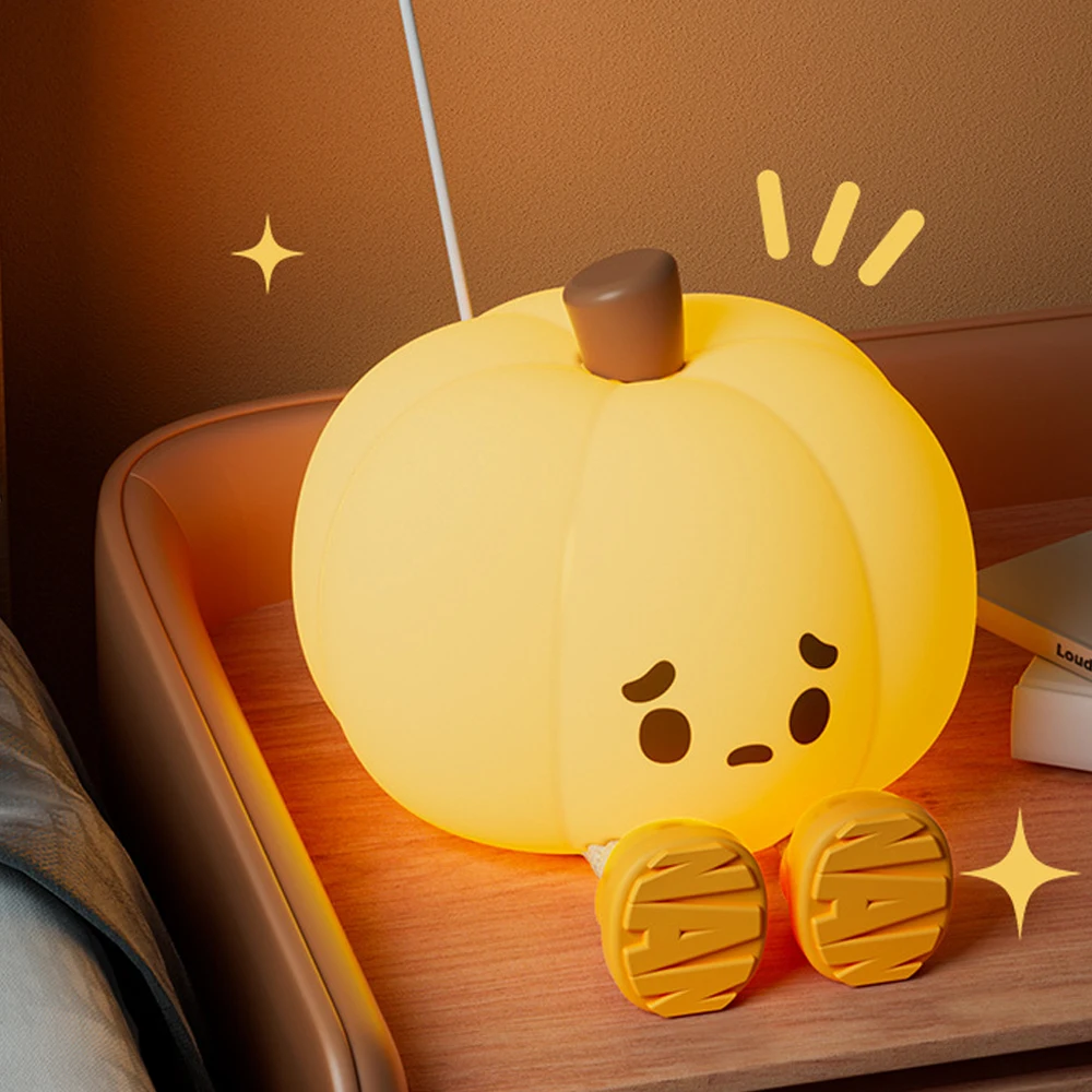 Cute Pumpkin Lamp Mini USB Ambient Light Mobile Phone Holder Bedroom Bedside Lamp LED Reading Lamp