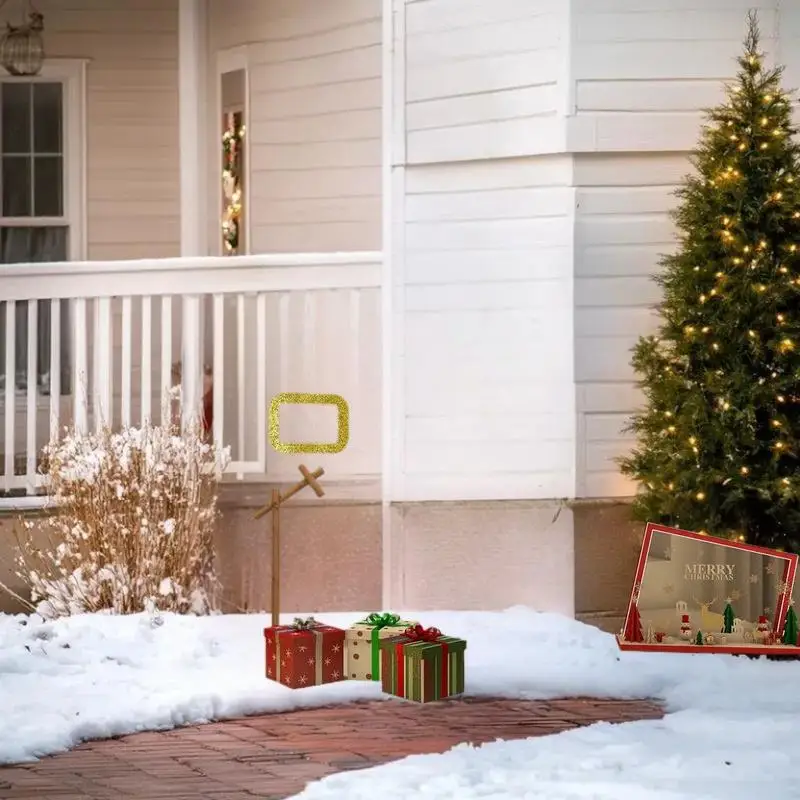 زخارف موسمية مع ملصقات قماشية لباد على طابع عيد الميلاد لسانتا ورجل الثلج والأيائل للنوافذ والأبواب