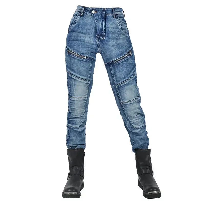 Jeans de moto personnalisés pour femmes, pantalons de course de moto avec équipement de protection d'équitation, pantalons décontractés, neufs