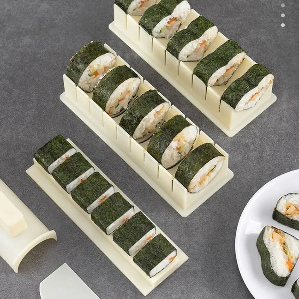 Plastic Sushi Maker Kit Round Square Heart Anti-stick Kimbap Sushi Rolls Mold Multifunctional DIY Cake Roll Mold